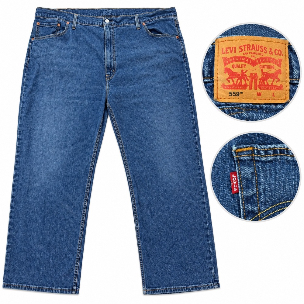 Levi's 559 Relaxed Straight Jeans Mens 52x29 Blue Denim Big & Tall